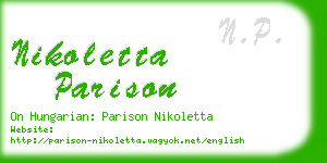 nikoletta parison business card